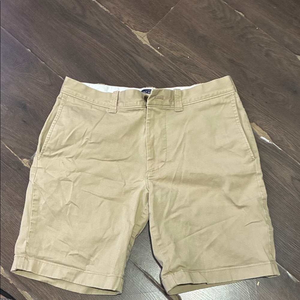 J. Crew Men's Tan Flat-Front Chino Shorts